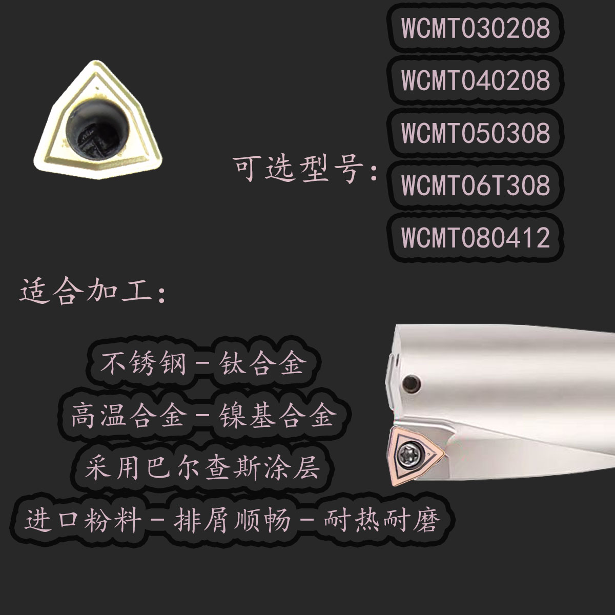 WCMX080412：特固克U钻刀片的技术奥秘