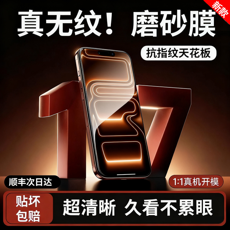 【Matte Finish】  Suitable for iPhone 17 Pro Max, Apple 17 Air Phone Screen Protector, Anti-Fingerprint Matte Film, Hard Film Protection, New Explosion-Proof, Drop-Proof, Full Coverage Nk