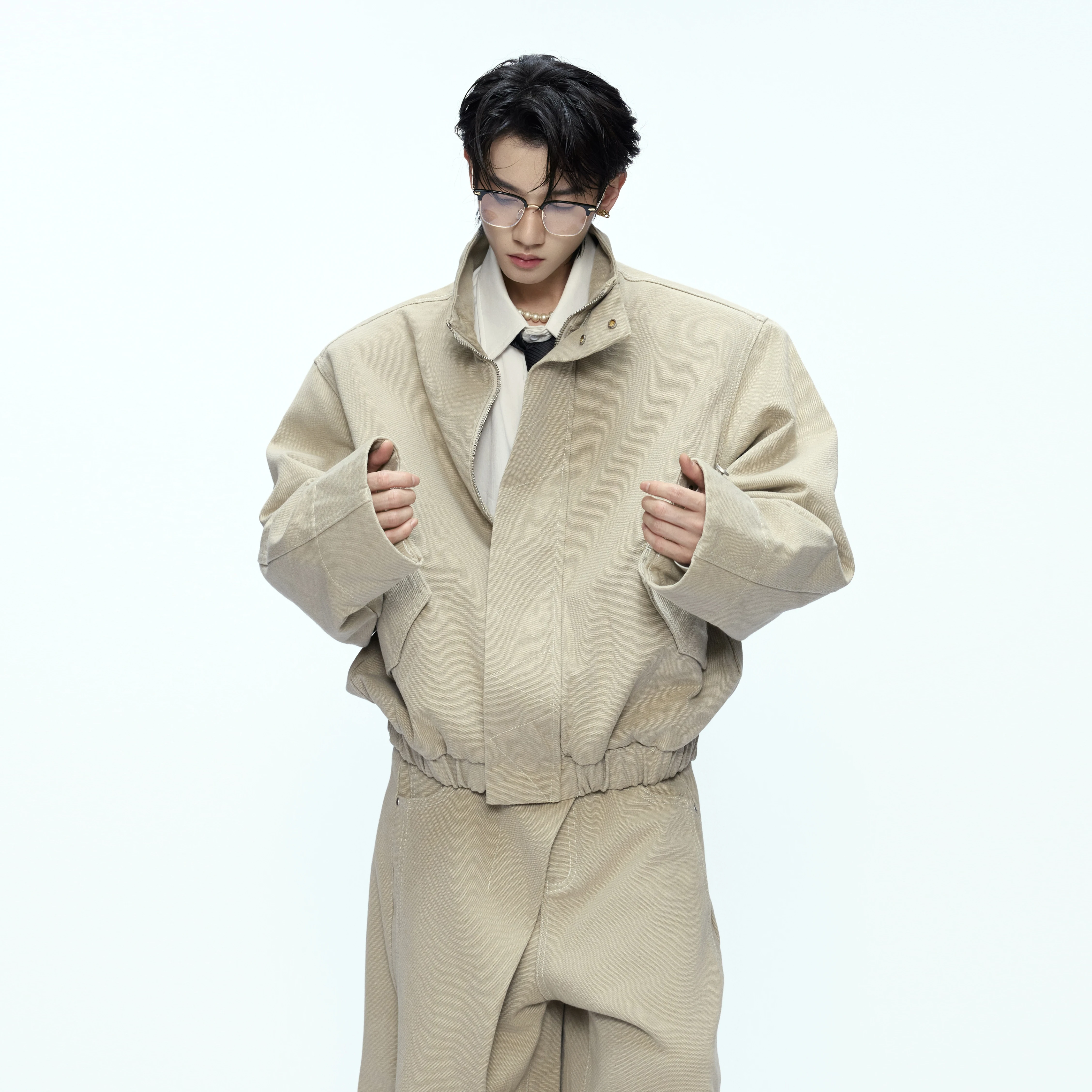 ArguE CulturE Ретро промытая форма Harrington куртка универсальная короткая стойка воротник костюм для работы