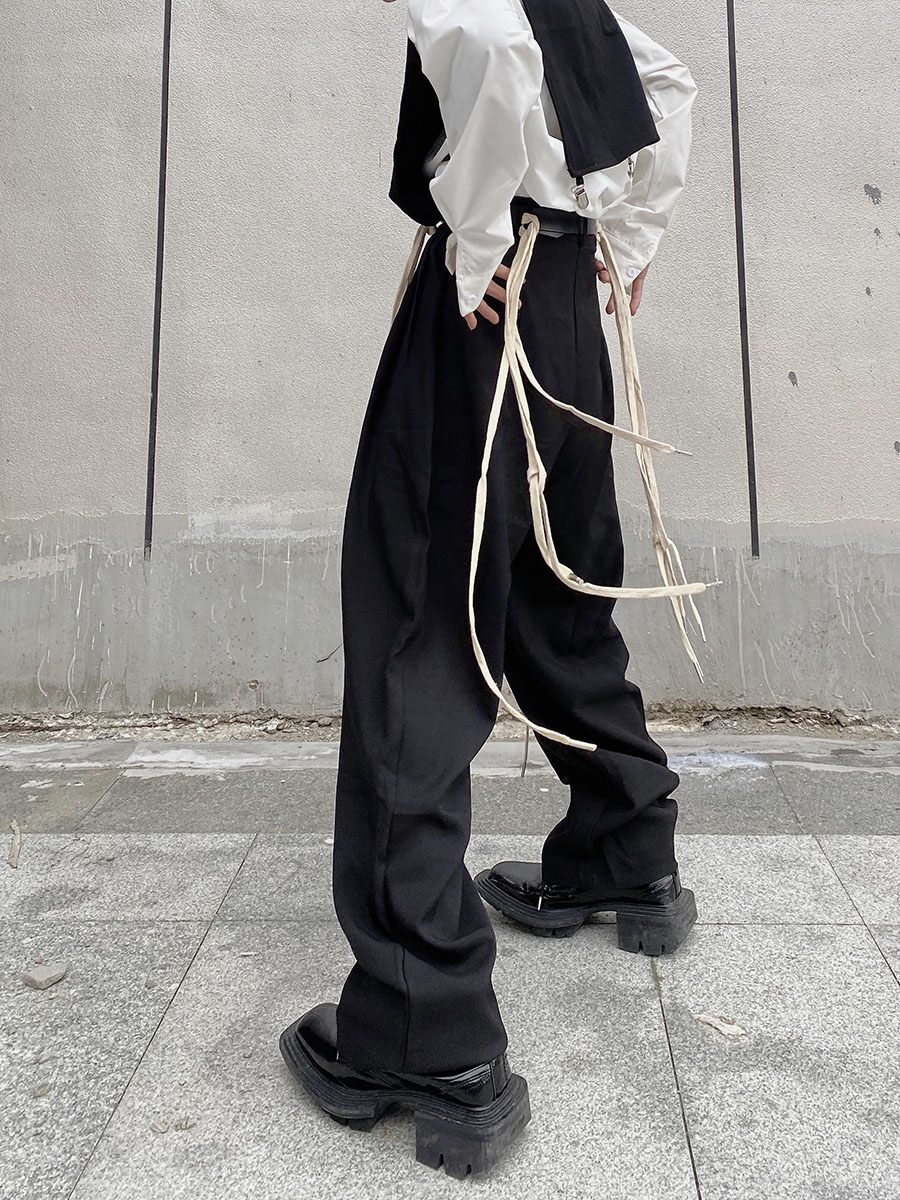 CulturE Small Crowdstrap Design Sensation Western Pants Male Float With Loose Broadlegged Pants High Street Ins Trendy Pants