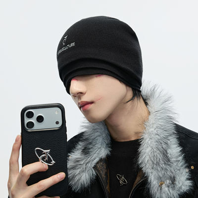 ArguE CulturE Winter Warmth fake three-layer hat with fleece windproof cold hat, versatile outdoor knitted hat