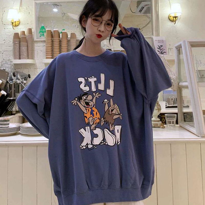 Cotton mùa thu 2020 new ins siêu lửa áo len nữ phiên bản hàn quốc lỏng lẻo bf phong cách lười học sinh áo khoác dài tay xu hướng - Thể thao lông cừu / jumper