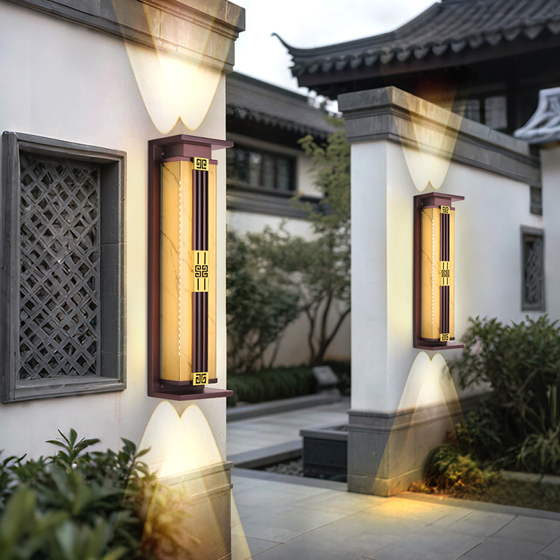 Solar Wall Lamp Outdoor Waterproof Villa Gate Side Pillar Lamp Outdoor Gate Pillar Courtyard Fence Wall Lamp with Spotlight