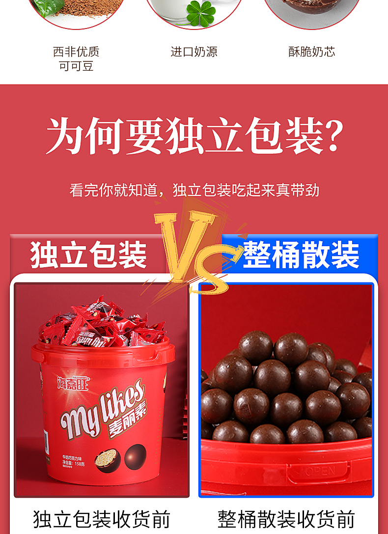 海嘉旺 桶装独立小包装麦丽素 儿童零食 图4