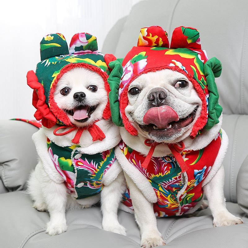 Northeast Catton Cotton Dog Clothing Catty Pets New Year's Horse Warm Cotton Cotton Fighting Far Than Bear Fall Winter