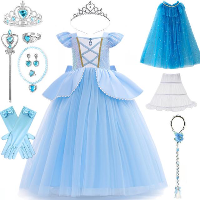 New Disney Cinderella Princess Dress Girls' Dress Runaway Princess Cosplay Children's Dress