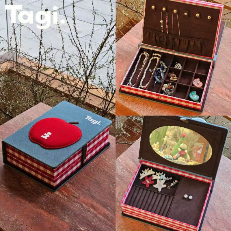 Tagi. Imaginative and Creative Large-Capacity Storage Box for Books, Mirrors, and Jewelry, Made of Fabric with a Buckle Closure