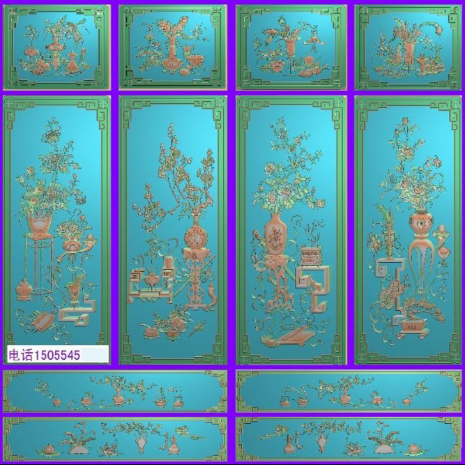 Fine Sculpture Jdp Relief Map Grey Plot Bmp Wood Sculpture Vase Top Box Cabinet Full Set Picture Ping Ping Green Bou Four Seasons Flowers