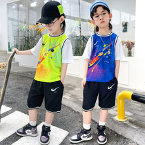 Balbala boys suit summer mounted children CUHK children sports girls Summer speed dry short sleeves shorts handsome
