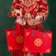 Wedding-Specific Felt Red Handbag, Bride's Dowry Bag, Engagement Gift, Large-Capacity Wedding Bag, Gift Bag