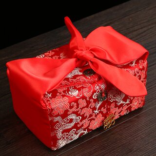 Gift Box for Cash Dowry, Wedding Dowry Items, Engagement Money Box, High-End Jewelry Cloth Bag, Betrothal Gift Money Box, Marriage Proposal