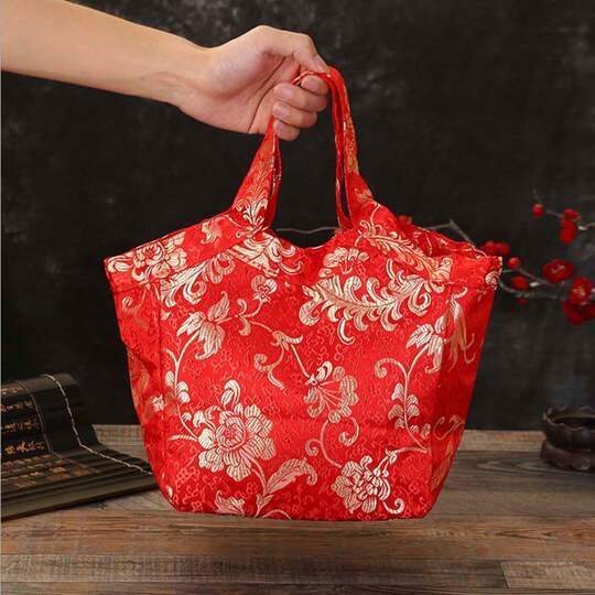 Wedding Gift Money Bag, Engagement 20W Dowry Money, Portable Red Envelope Bag, Extra-Large Fabric Red Envelope Bag, Bride's Dowry Bag