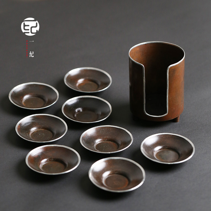 Chinese style tea tea retro bronze cup cushion tea cup cushion utility-tea tea tea cup totea Tootto creative tea set accessories thermal insulation cushion-Taobao