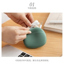 Silicone portable wired headphone accommodating box Mini portable creative small carry-on phone charging data line finishing package
