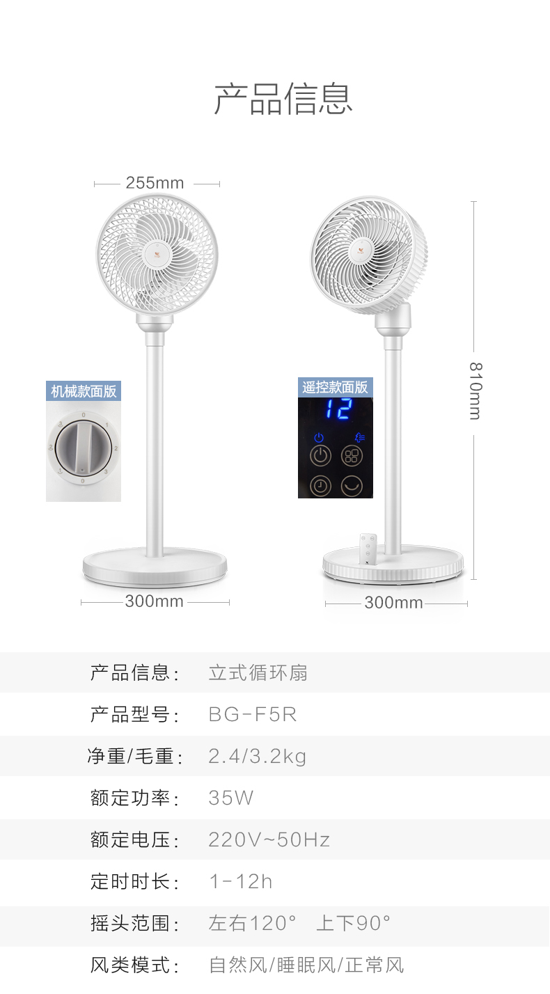 美的布谷 3D循环落地扇 台地两用 图13