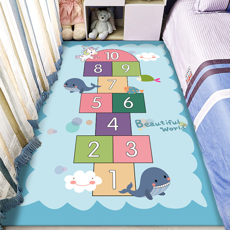 Hopscotch floor mat bedroom sports thickened cashmere physical coffee table game room living room carpet full anti-fall