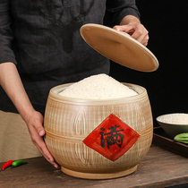 Oil cylinder ceramic with lid moisture-proof rice bucket rice noodle water tank sealed 10 20 kg household storage tank tea tank