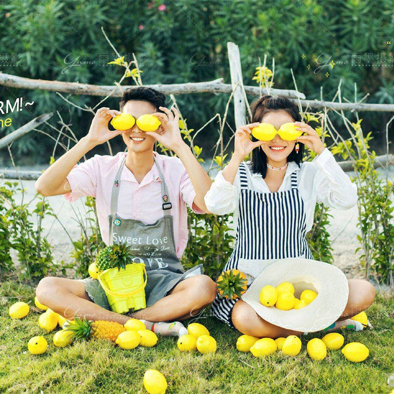 Film building wedding dress children photographic props simulation fruit model lemon pineapple personality decoration