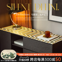 (Mattis Impression) Advanced Sensual Leather Dining Side Cabinet Mat Light Lavish Waterproof Anti-Oil Table Cloth Shoes Cabinet Anti-Burn Pvc