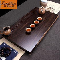 Hand-polished whole piece of ebony Chinese simple household Kung Fu tea tray Original solid wood tea table drainage tea tray Tea sea