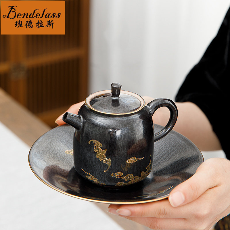 Palace Wind Ceramic Kung Fu Tea Set Group Cover Bowl Teapot Teapot Home Office Guest Retro Tea Cup Upscale Courtesy Kit