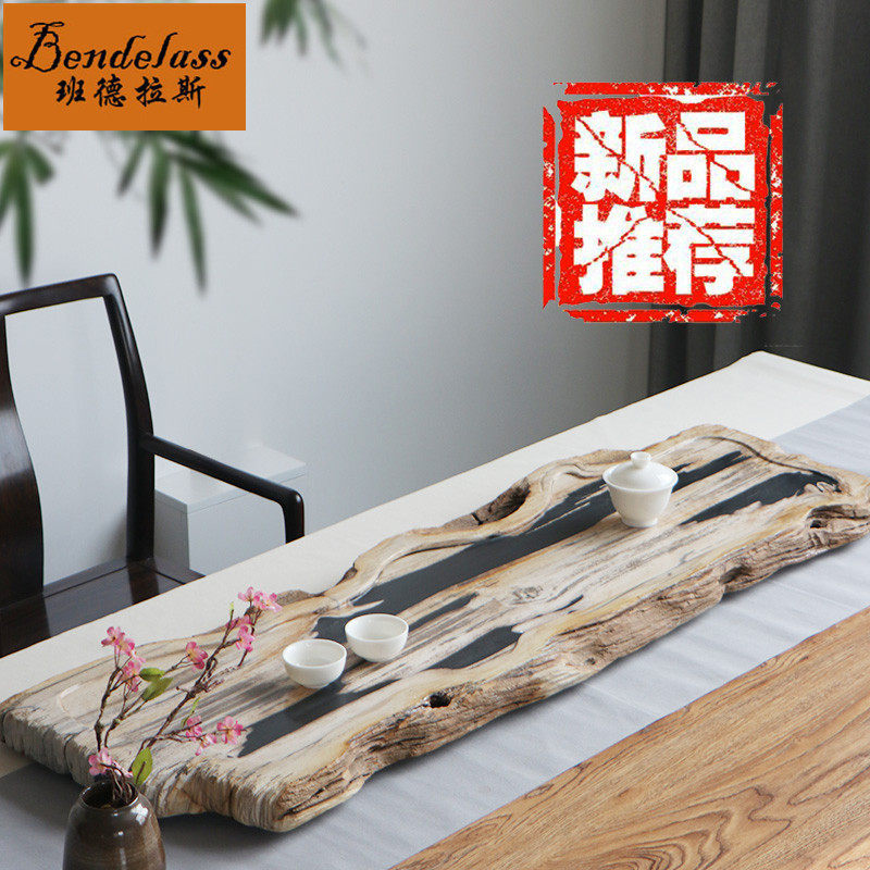 Upscale Home Large wood Fossil Rectangular Monolayer Retro Art Drainage Tea Desk Office Living Room Field Garden Wind