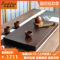 Single layer solid wood tea tray rectangular log home Ebony Chinese style tea table simple large living room Tea Sea tray