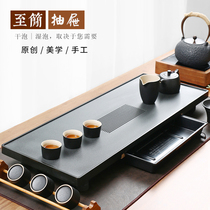 Banderas Chinese style Wu Jinshi tea tray Home office living room dry brewing table Drawer-style simple tea sea tray