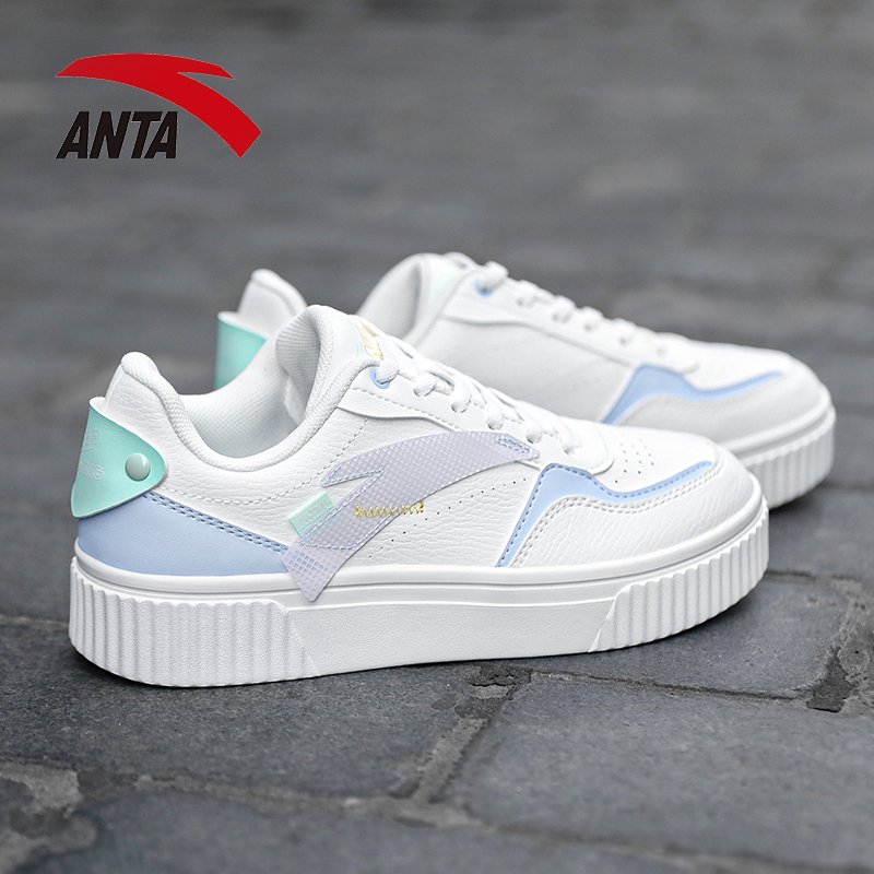 Anpedal Women Shoes Summer Small White Shoes Officer Net Flagship Leather Face Waterproof Sneakers Air Force 1 Casual Shoes Board Shoes Women