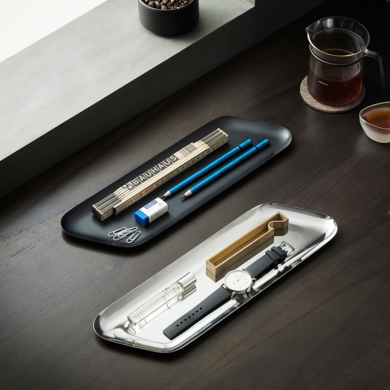 Bear and poplar tray Tea tray Coffee tray Stainless Steel Ins Wind Rectangular Tea Cup Tray Tea Cup with minimalist-Taobao