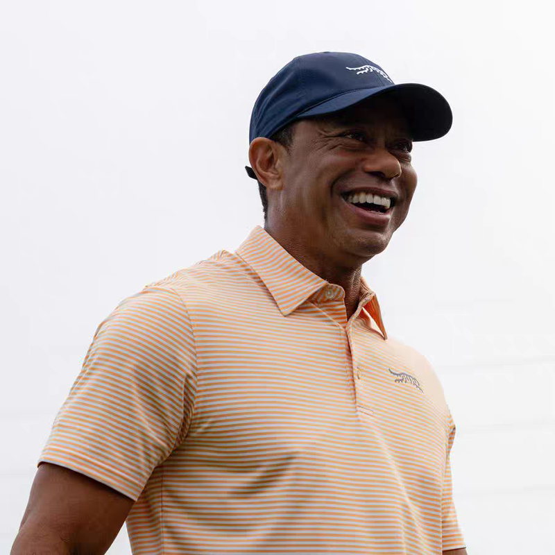 Sundayred Tiger Woods Golf Sports T-Shirt Summer Men's Striped Polo Shirt Short-Sleeved