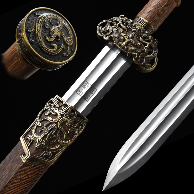 Zunwu Rosewood Kowloon Sword Han Jian Longquan handmade hard sword sword pattern steel town house sword not edged