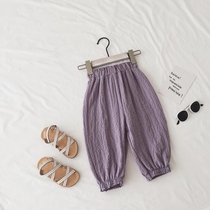 Girl 90% Pants Cute Summer Dress Foreign Air Baby Mosquito-Proof Pants Bunches Pants Slim Bow Tie Light Caged Pants Children Clothing
