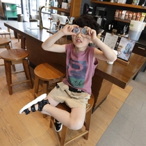 2021 Summer New Boy Summer Clothing Vest Shorts Children Baby Boy Sleeveless And Slim Fit Pants Two Sets