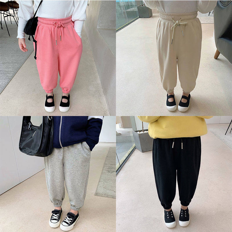 New girls' leggings sweatpants children's pants 2021 spring and autumn baby casual trousers all-match loose