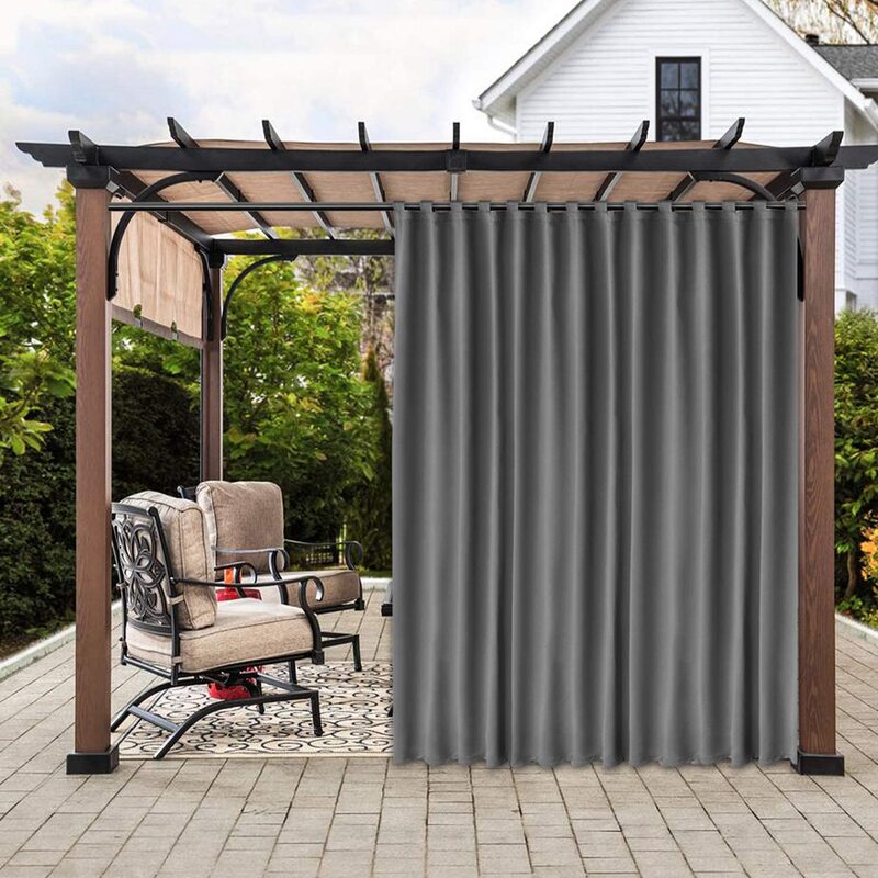 Outdoor Sun Protection, Heat Insulation, Blackout Curtains, Waterproof and Mildew-Proof Balcony Pavilion, Outdoor Rainproof, Punch-Free Installation Sunshade Cloth