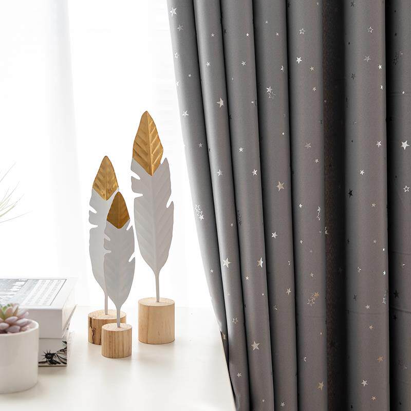 2020 new Nordic simple curtains full shading heat insulation bay window sunscreen bedroom living room balcony shading cloth