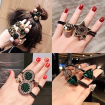 Korean version of the head rope rubber band tie hair rope leather cover Hair accessories headdress simple fashion hair circle Student female adult net red