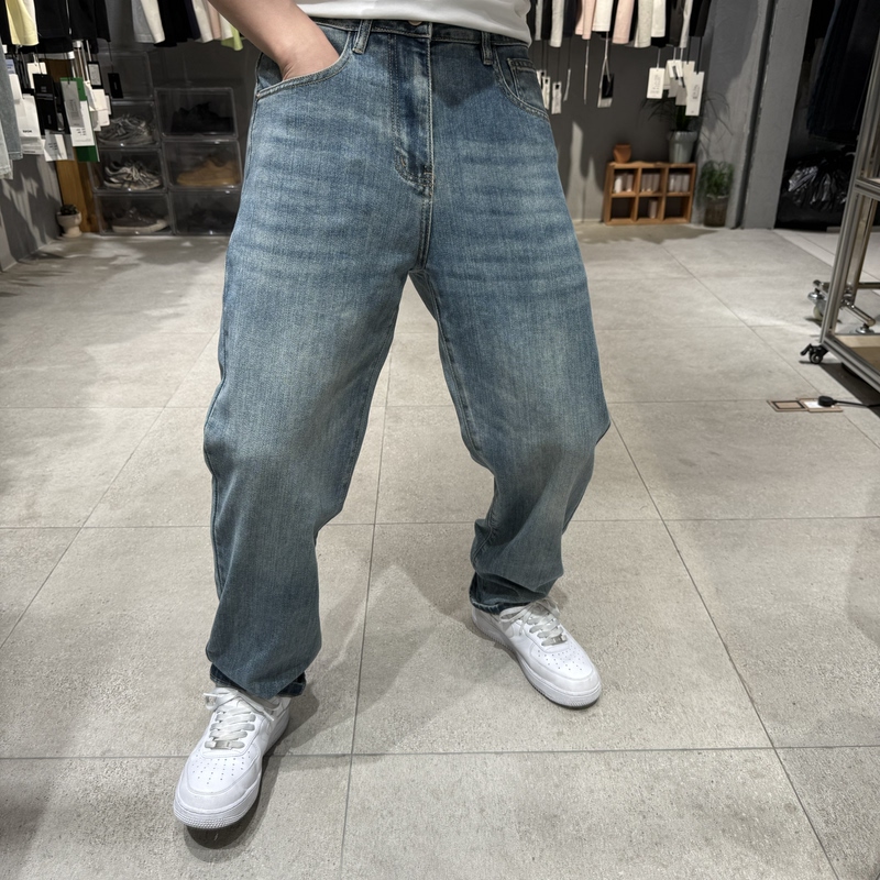 Retro Summer High-Waisted Stretchy Tapered Jeans for Men, Rolled Hem, Slimming, Versatile, Casual, Straight Cut, Suitable for Short People