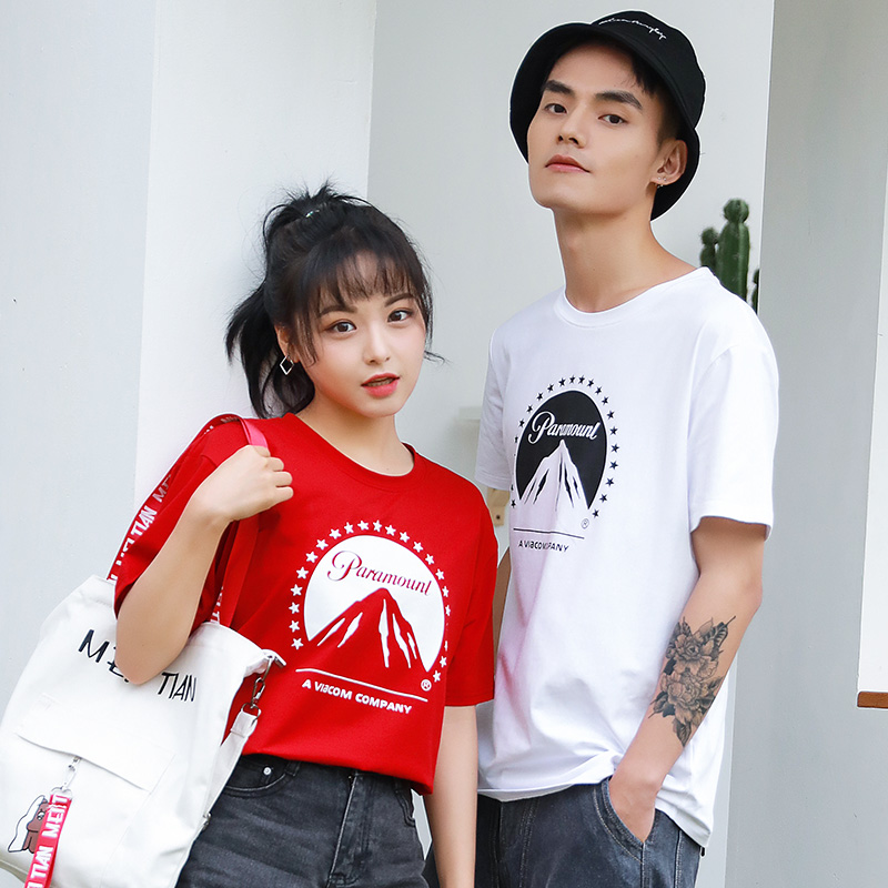 ngắn tay in vài trang phục đẹp trai hàng đầu châu Âu t-shirt của phụ nữ siêu lửa phiên bản Hàn Quốc mát mẻ cô gái của nam giới và phụ nữ váy mùa hè 2020