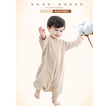 Sleeping Bag Spring Baby Thin summer colored cotton baby Sub-legged sleeping bag Autumn air-conditioned room pure cotton Childrens Four Seasons anti-kick quilt