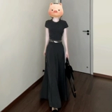 Летний приталенный корсет, длинная юбка, комплект, французский стиль, изысканный стиль, короткий рукав, подходит для подростков, городской стиль