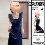 Летнее платье, весенняя длинная юбка, в цветочек, французский стиль