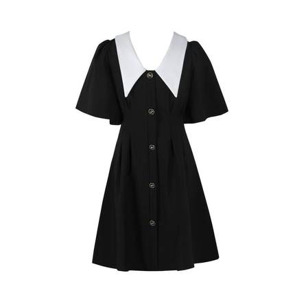 Doll collar small high-end dress women's summer 2022 new French style slim Hepburn style little black dress