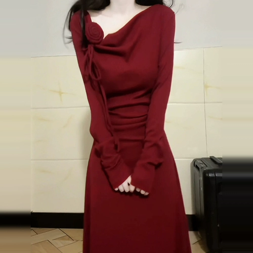 Летнее красное платье, длинная юбка, премиум класс