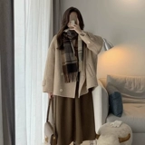 Демисезонное шерстяное пальто, длинная куртка, подходит для подростков, увеличенная толщина, изысканный стиль, средней длины