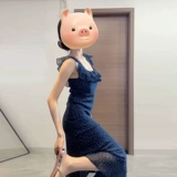 Летнее платье, весенняя длинная юбка, в цветочек, французский стиль