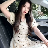 Летнее платье, корсет, длинная юбка, подходит для подростков, французский стиль, V-образный вырез, премиум класс