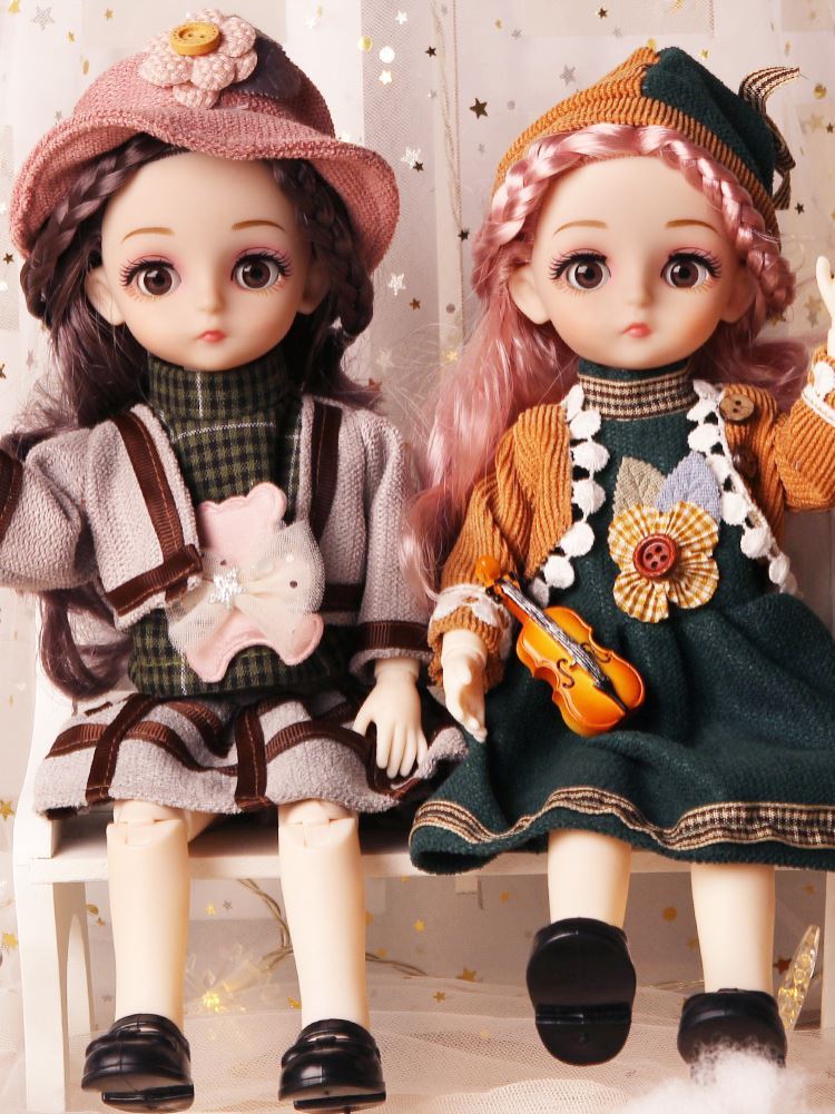 Cloth doll clothes can be demounted and dressed as a family wine girlfriend without dropping the dress of the 2022 female baby gift doll dress