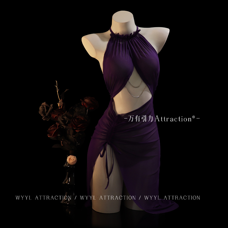 Attractive "Gone with the Wind" Style Mature Woman's Ascetic Purple Battle Robe Sexy Uniform Qqny Temptation Lingerie for Women Attractive "Gone with the Wind" Style Mature Woman's Ascetic Purple Battle Robe Sexy Uniform Qqny Temptation Lingerie for Women